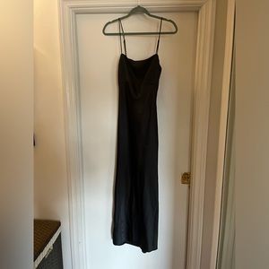 Abercrombie satin cowl back slip midi dress